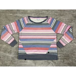 Bench Sweater Womens Large Multicolor Striped Boat Neck Long‎ Sleeve Lightweight